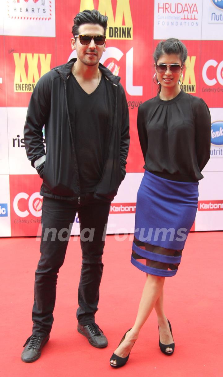 Zayed Khan and Tena Desae at the CCL Match Between Mumbai Heroes and Veer Maratha