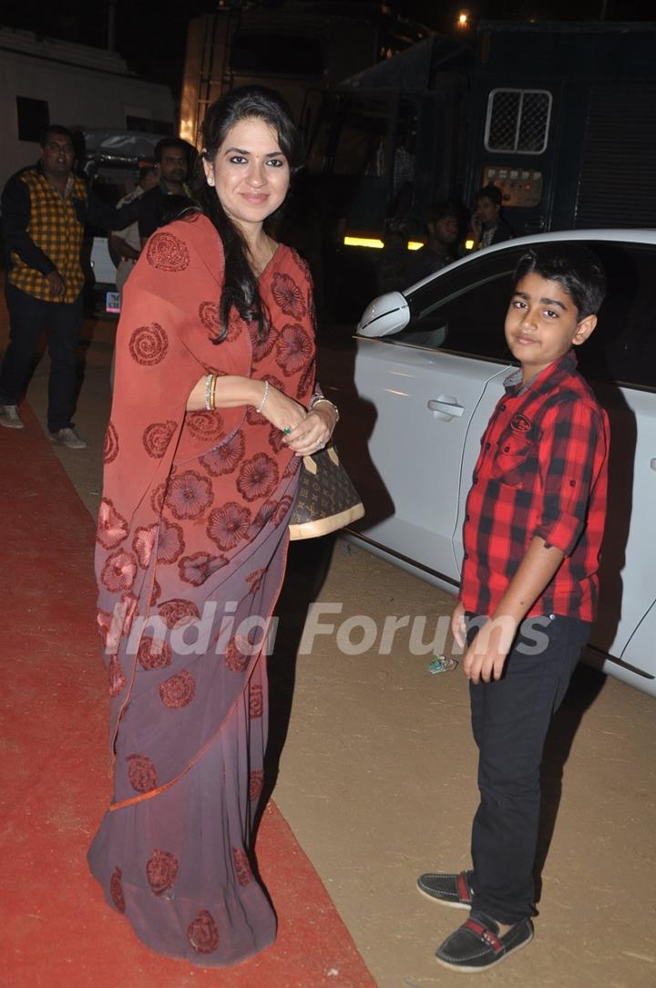 Shaina NC poses for the media at Umang Police Show