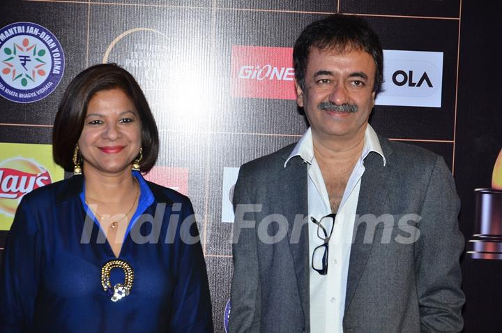 Rajkumar Hirani with his wife at the Star Guild Awards