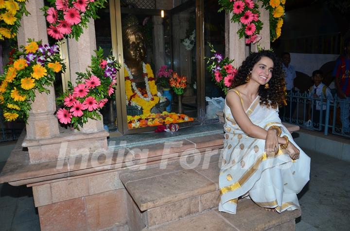 Kangana Ranaut was snapped at RamaKrishna Mission