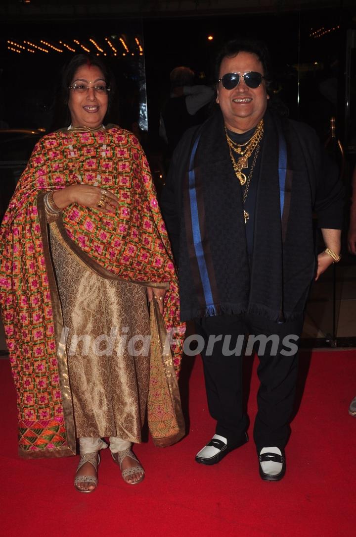 Bappi Lahiri poses with wife at the Launch of Hera Pheri 3