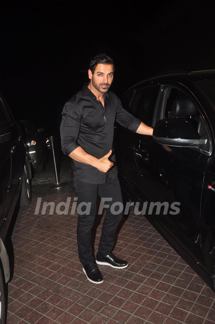 John Abraham poses for the media at the Launch of Hera Pheri 3