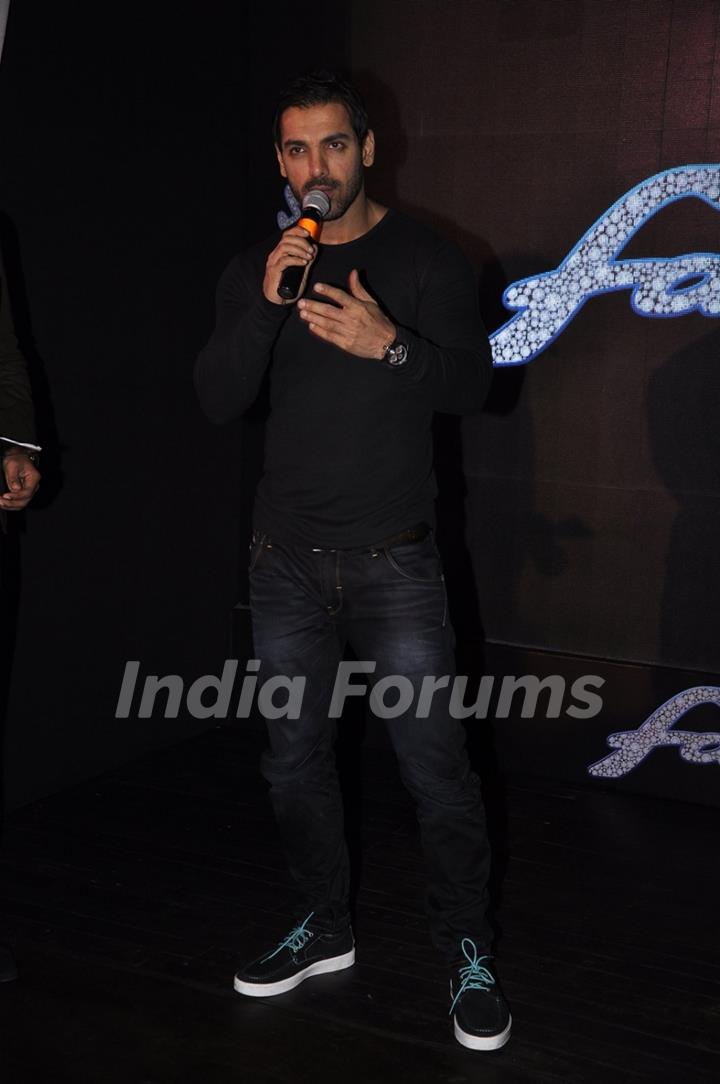 John Abraham interacts with the audience at the Launch of Yamaha Fascino Calendar