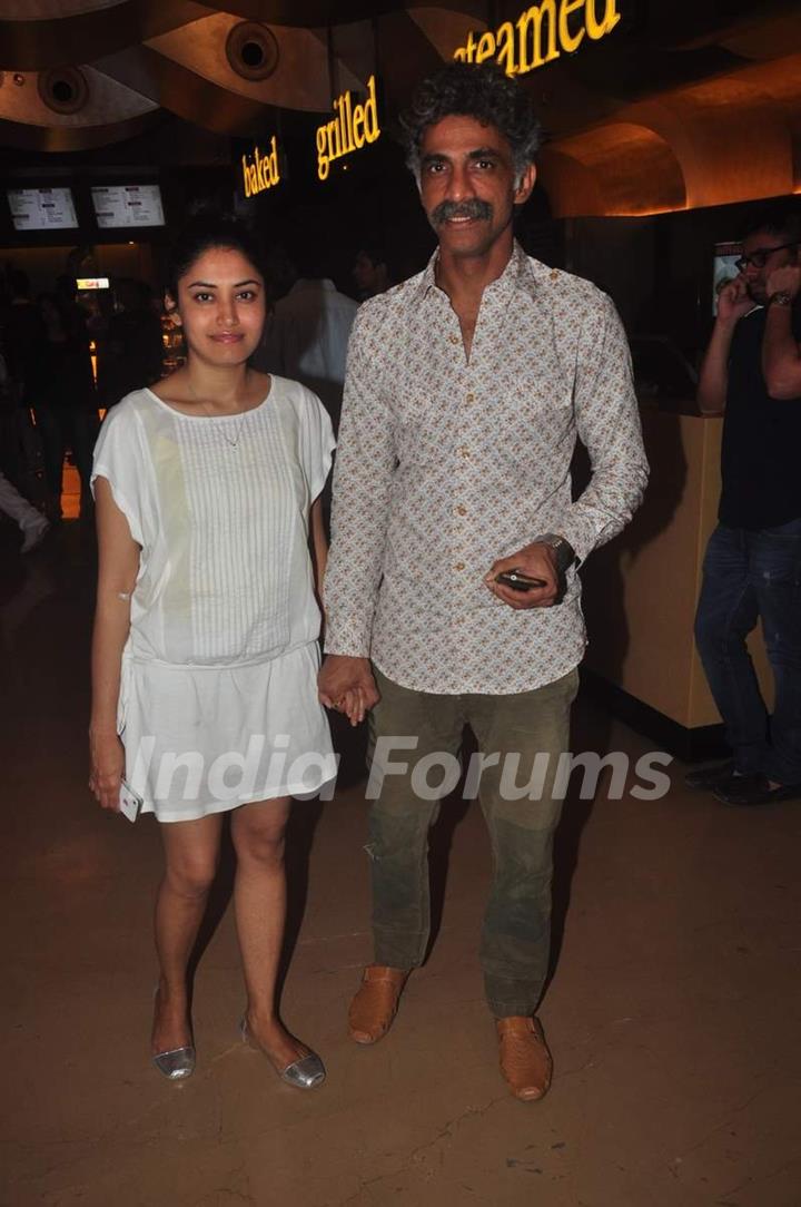 Makarand Deshpande poses with wife at My French Film Festival India 2015