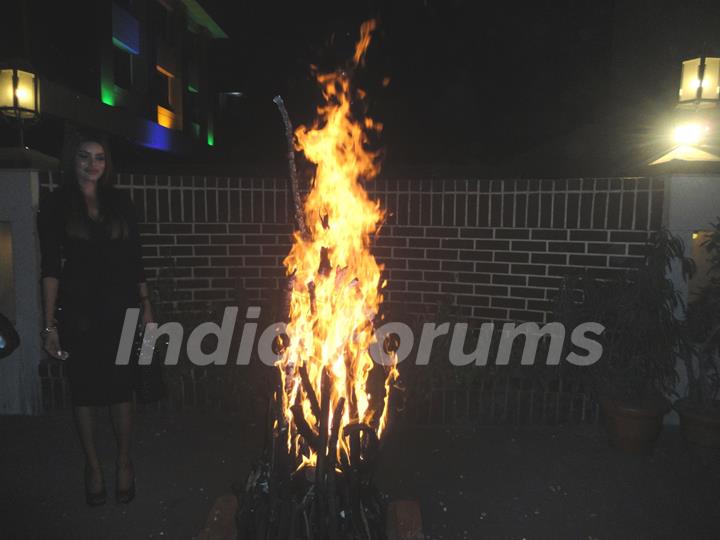 Gizele Thakral was snapped Celebrating Lohri at Shikara Restaurant