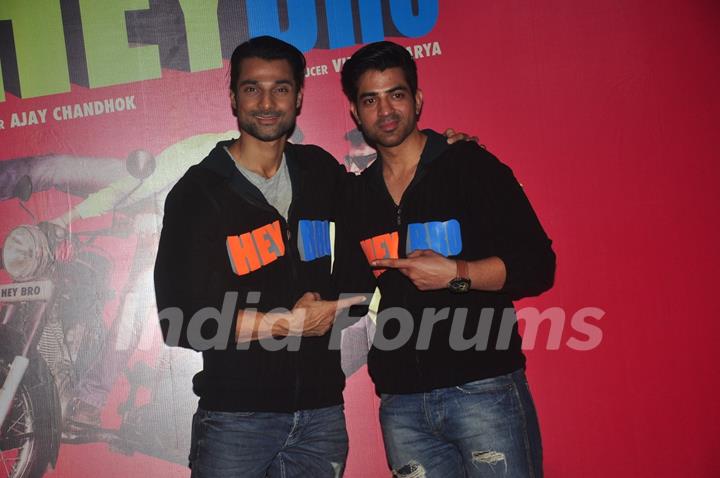 Hanif Hilal poses with a friend at the Launch of the Movie Hey Bro