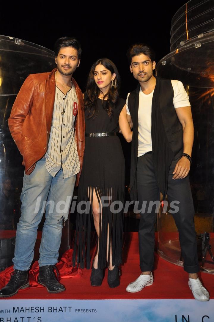 Celebs pose for the media at the Promotions of Khamoshiyan