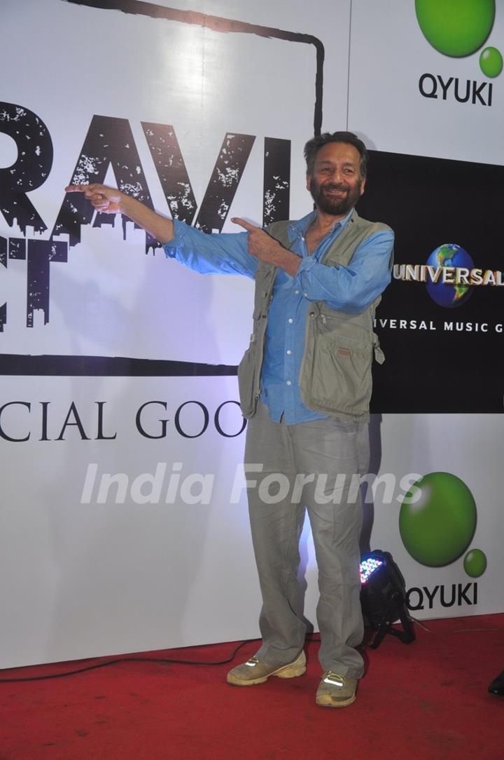 Shekhar Kapoor poses for the media at the Launch of 'The Dharavi Project'