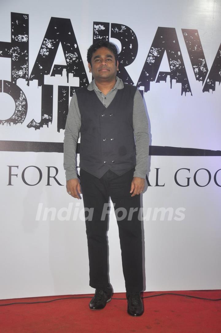 A.R. Rahman poses for the media at the Launch of 'The Dharavi Project'