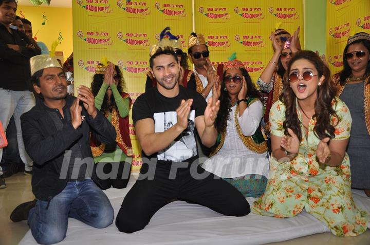 Team of Badlapur during the Promotions on Radio Mirchi