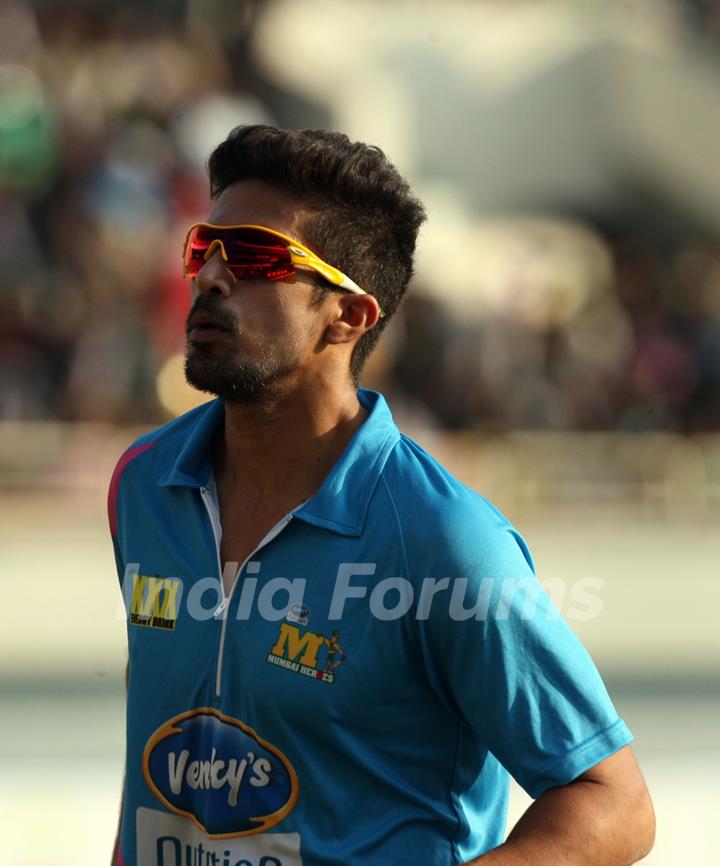 Saqib Saleem was snapped during Mumbai Heroes Vs Kerala Strikers Match