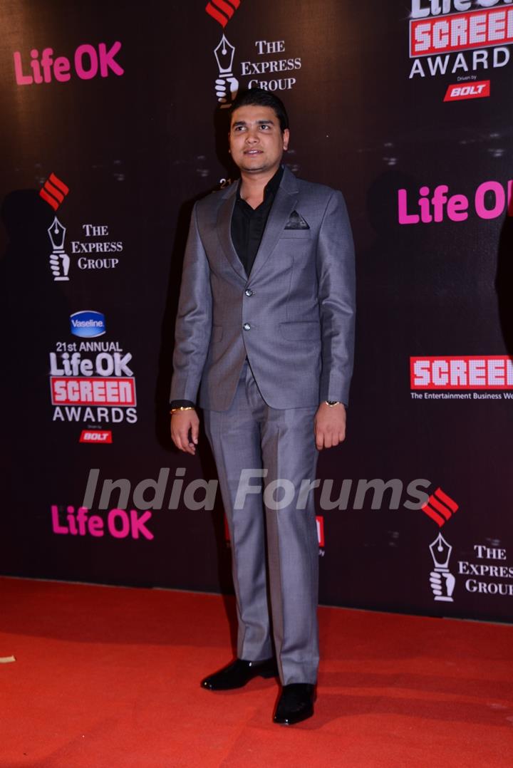 Dhaval Gada at the 21st Annual Life OK Screen Awards Red Carpet