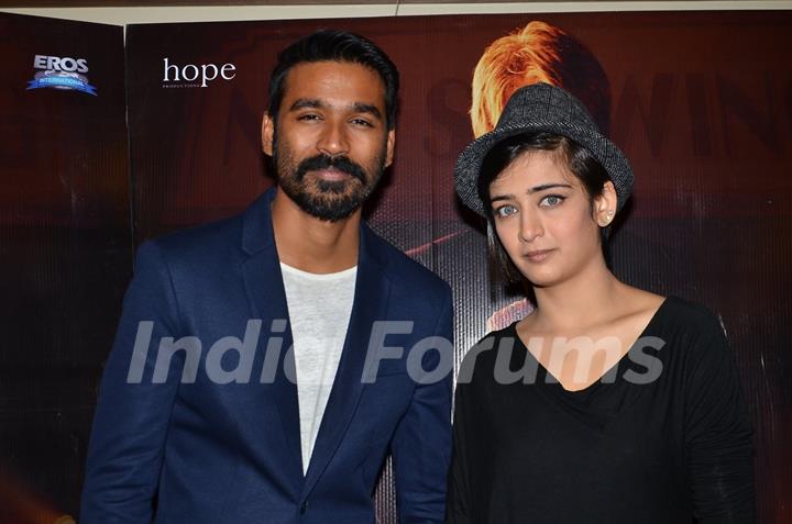 Dhanush and Akshara Haasan at the Promotions of Shamitabh