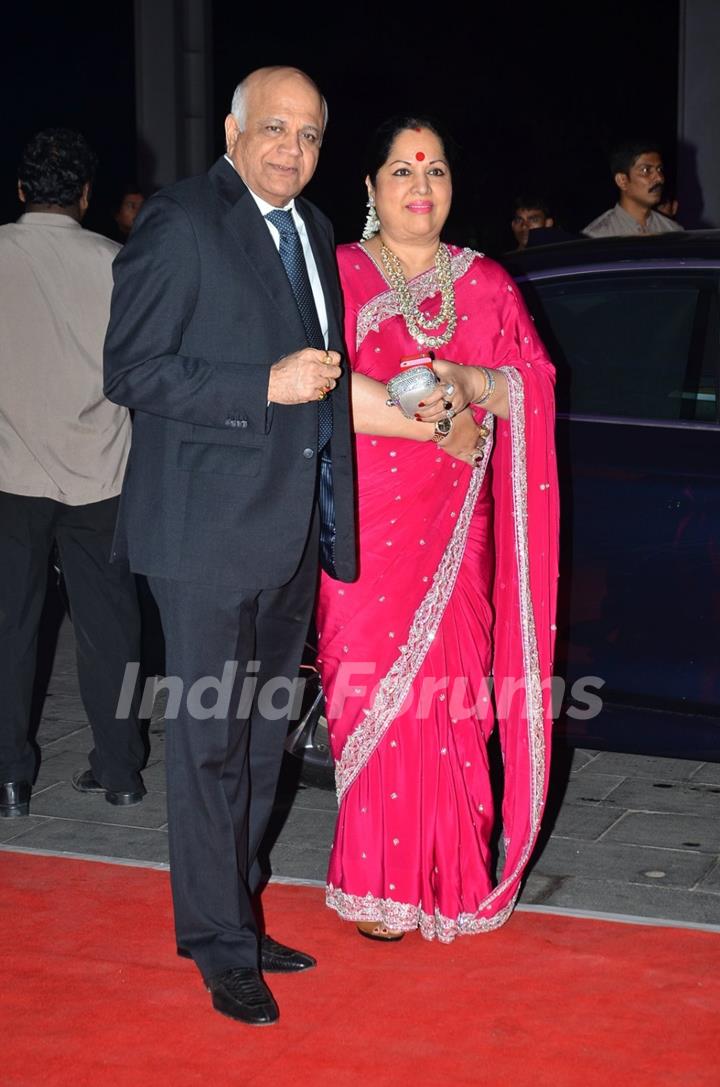 Surendra and Sunanda Shetty at Kush Sinha's Wedding Reception