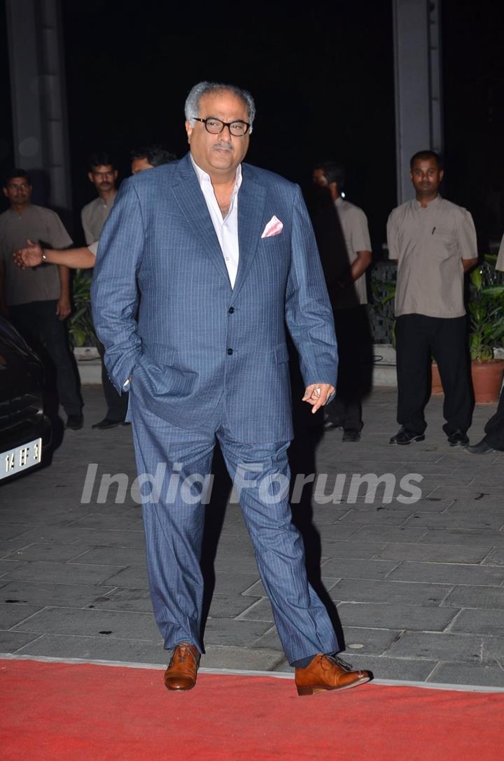 Boney Kapoor poses for the media at Kush Sinha's Wedding Reception