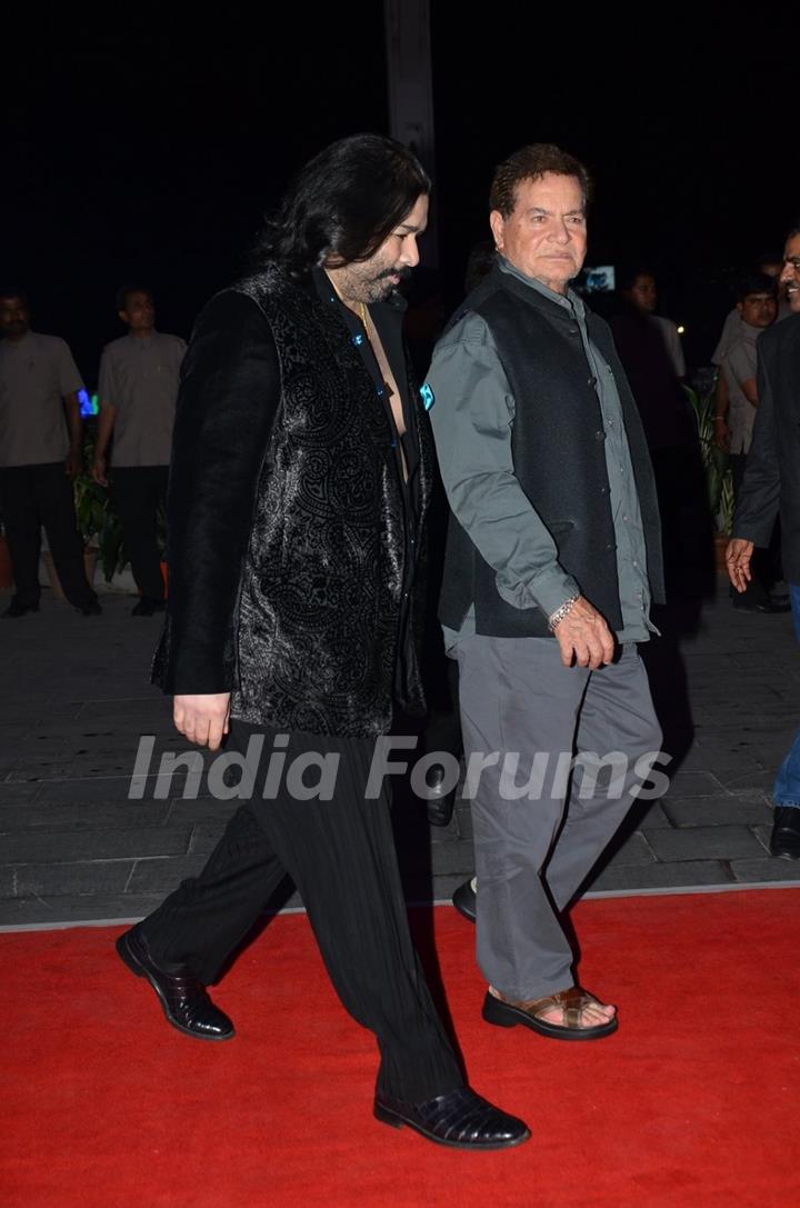 Salim Khan was snapped at Kush Sinha's Wedding Reception