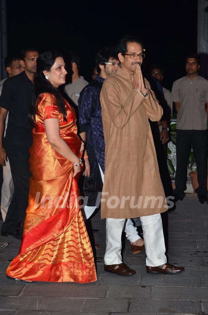 Uddhav Thackeray was snapped at Kush Sinha's Wedding Reception