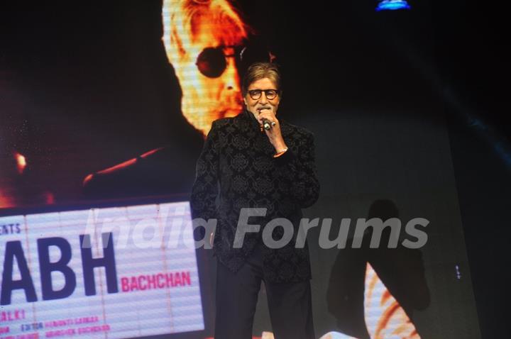 Amitabh Bachchan interacts with the audience at the Music Launch of Shamitabh