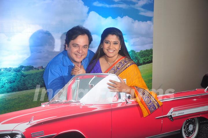 Mahesh Thakur and Renuka Shahane pose for the media at the Launch of Kabhi Aise Geet Gaya Karo