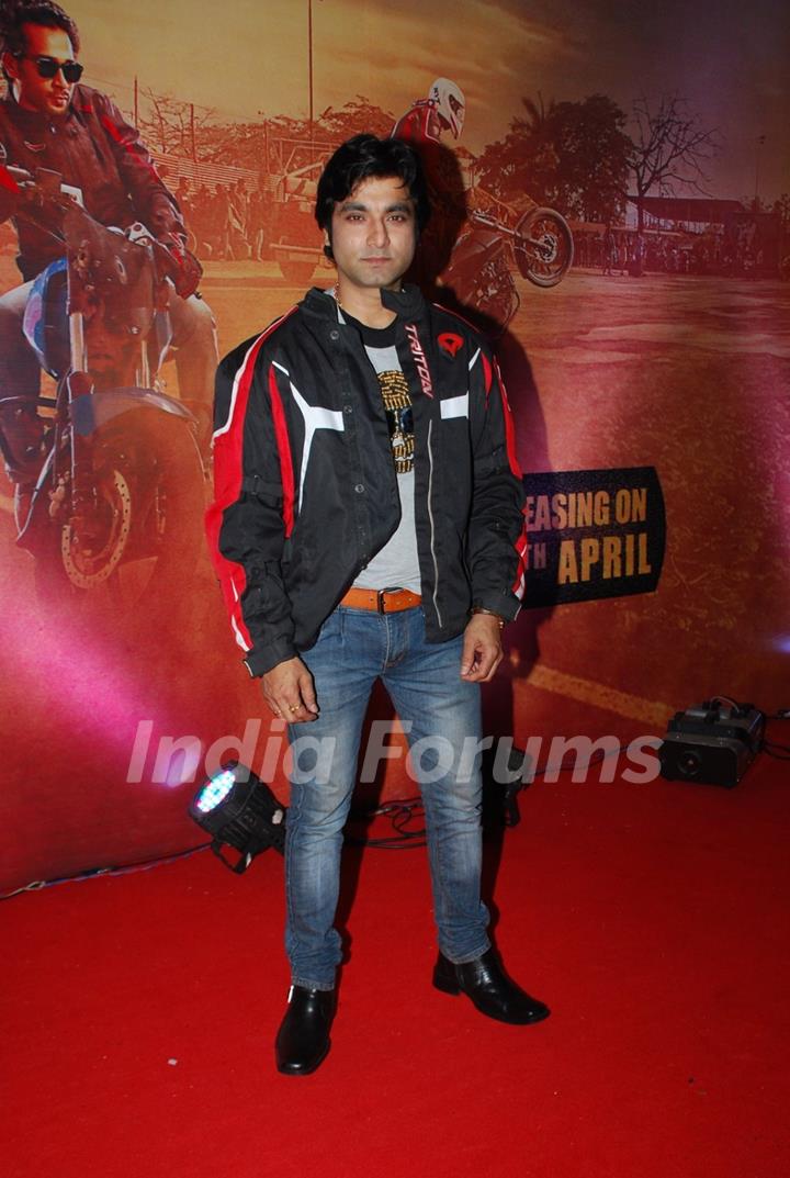 Santosh Juvekar poses for the media at the Launch of the Movie Bikers Adda