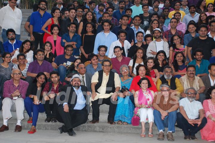 Subhash Ghai poses with students at his Birthday Bash