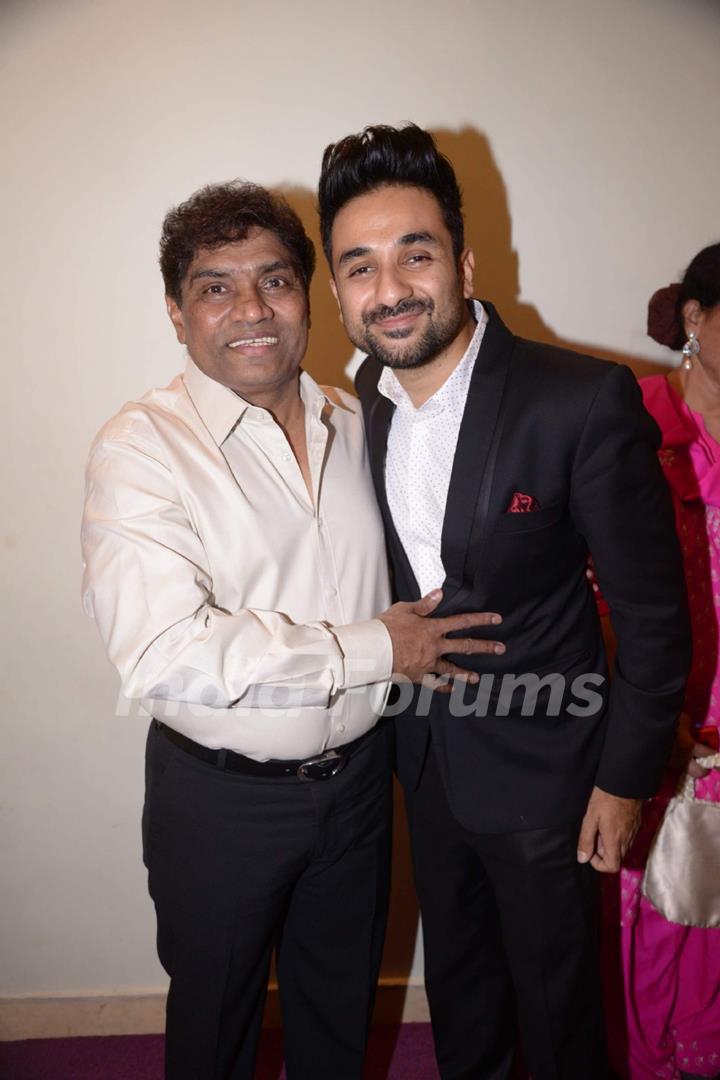 Johny Lever and Vir Das pose for the media at Weirdass Pajama Event