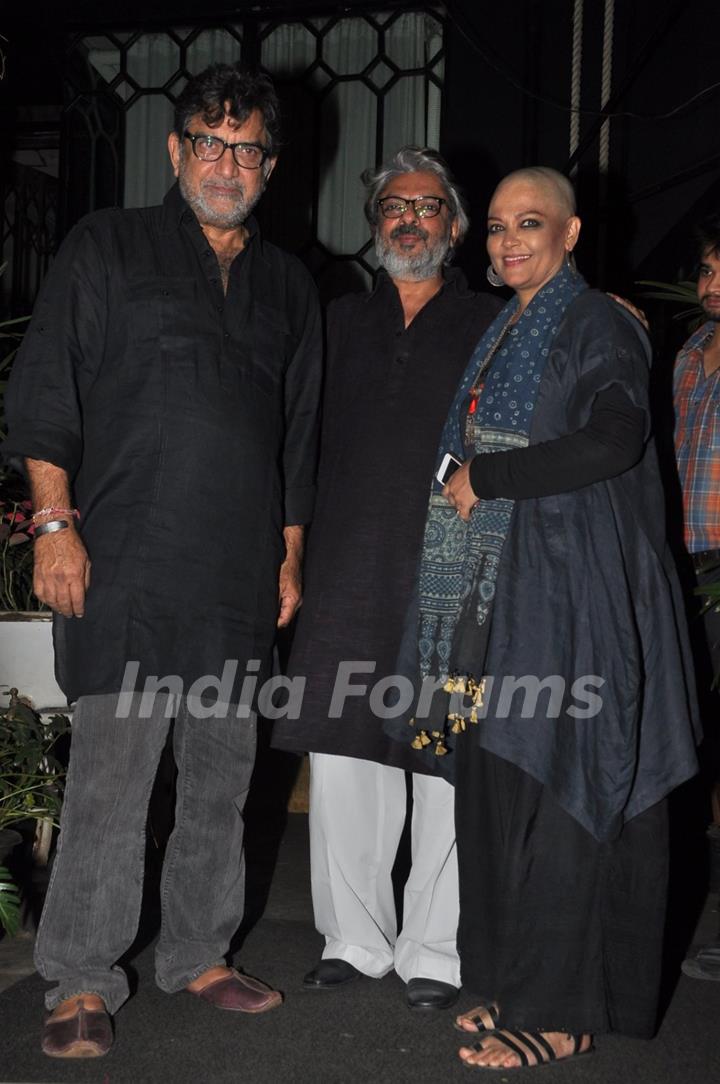 Sanjay Leela Bhansali with Tanvi Azmi and her husband at his  PadmaShri Honour Dinner