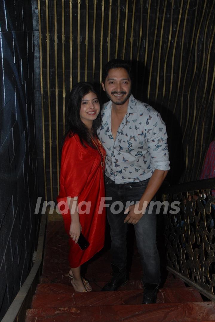 Shreyas Talpade and his wife at the Birthday Celebration