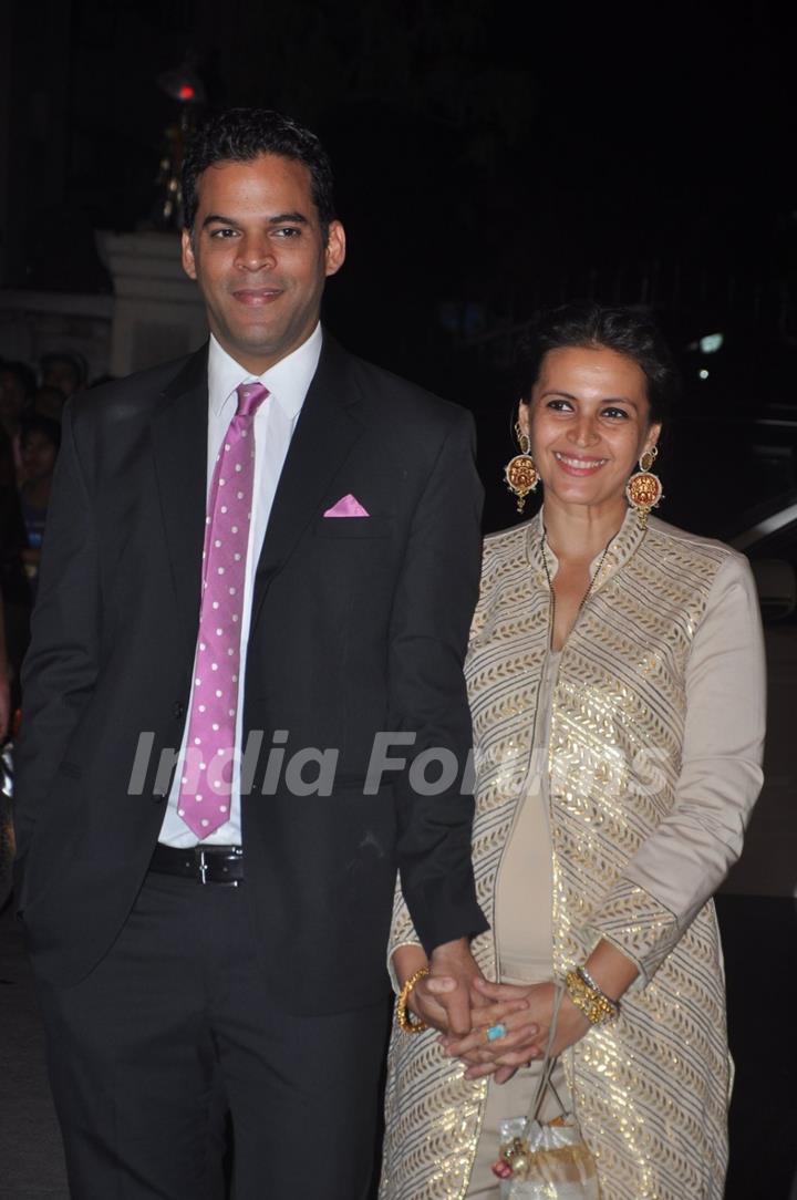 Vikramaditya Motwane with his wife at the 60th Britannia Filmfare Awards