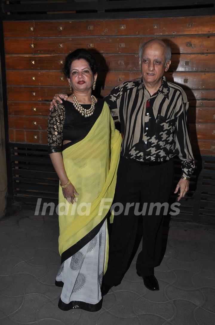 Mukesh Bhatt with his wife at the 60th Britannia Filmfare Awards