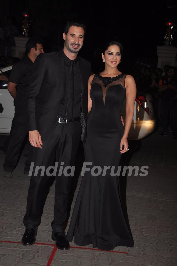 Sunny Leone with her husband Daneil Weber were seen at the 60th Britannia Filmfare Awards