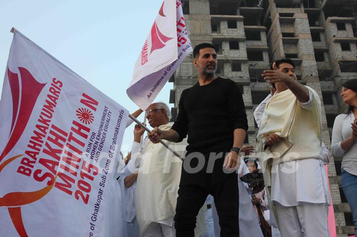 Akshay Kumar was snapped at Bramhakumari Sakhi Minithon 2015