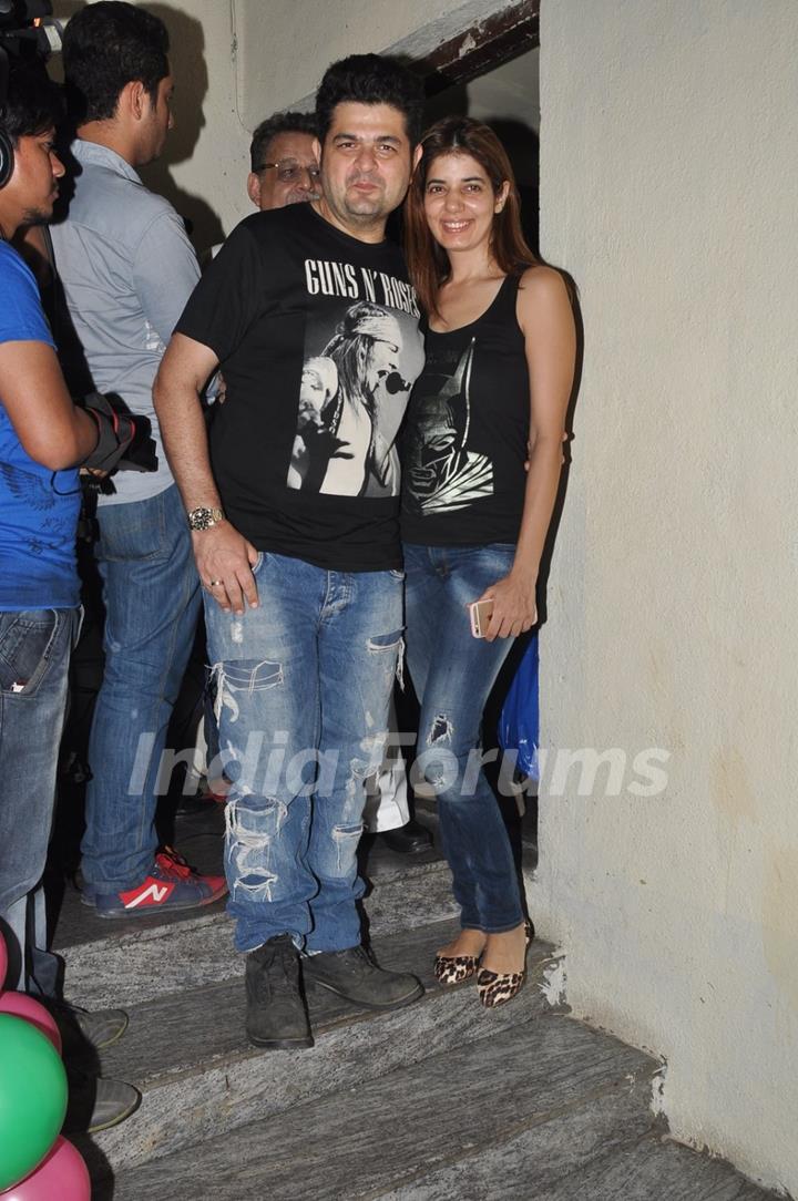 Dabboo Ratnani with wife at the Special Screening of Shamitabh