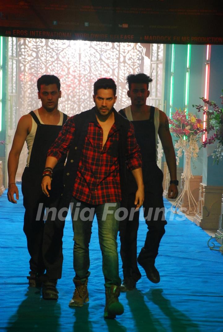 Varun Dhawan performs during the Promotions of Badlapur on CID