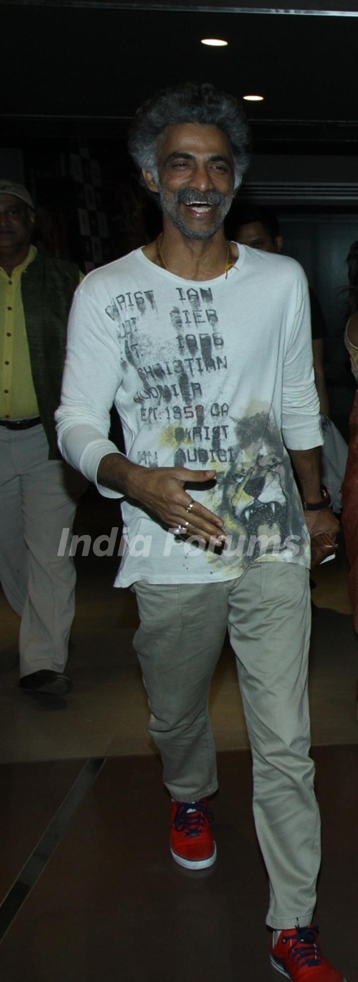 Makarand Deshpande was snapped at the Premier of Marathi Movie Baji