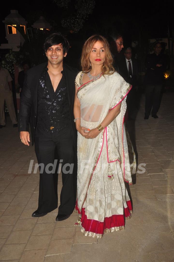 Yash and Avanti Birla pose for the media at Hinduja Bash