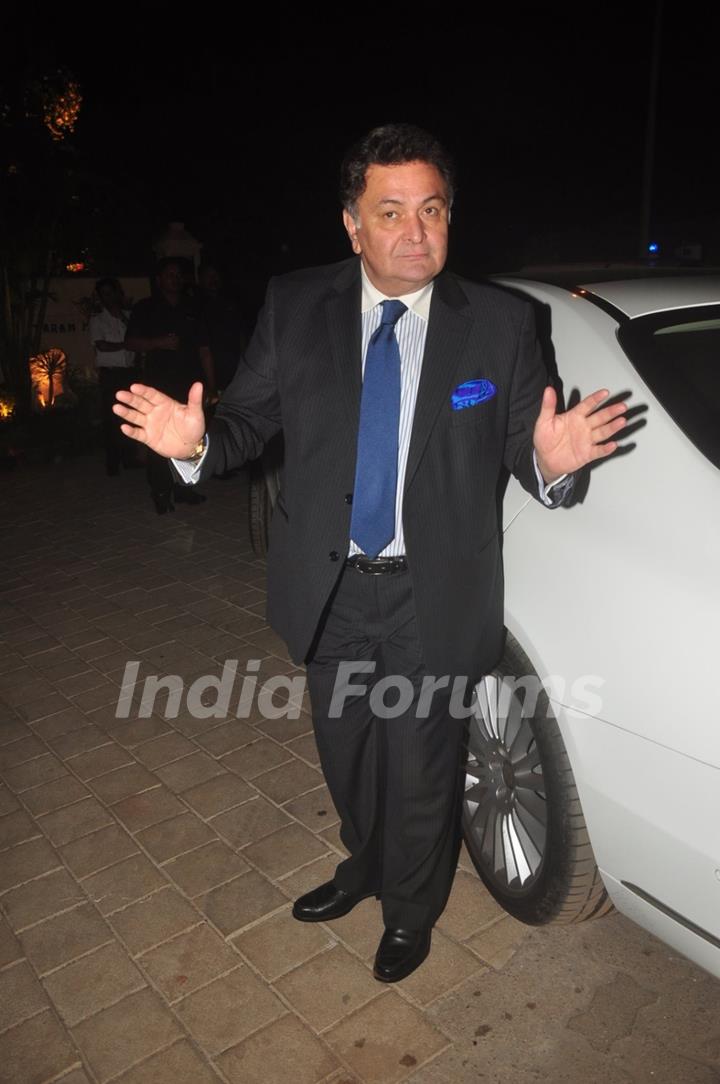 Rishi Kapoor poses for the media at Hinduja Bash