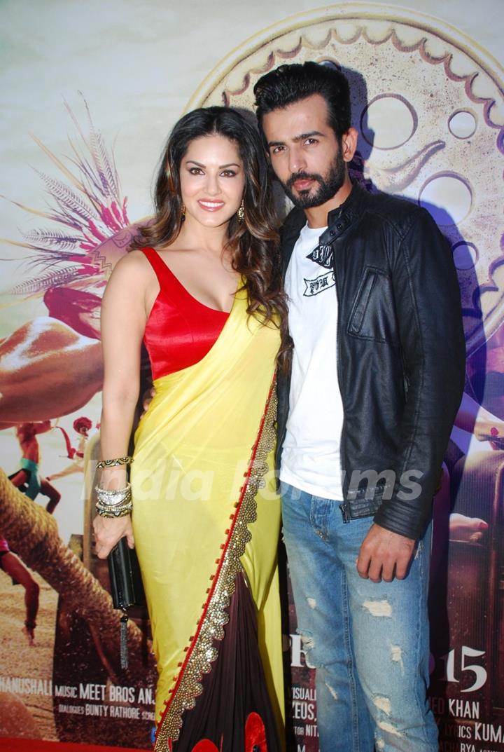 Sunny Leone and Jay Bhanushali pose for the media at the Trailer Launch of Leela