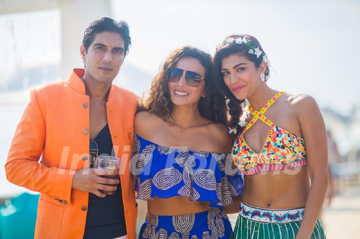 Archana Vijaya and Dheeraj Puri pose with their friend at their Wedding