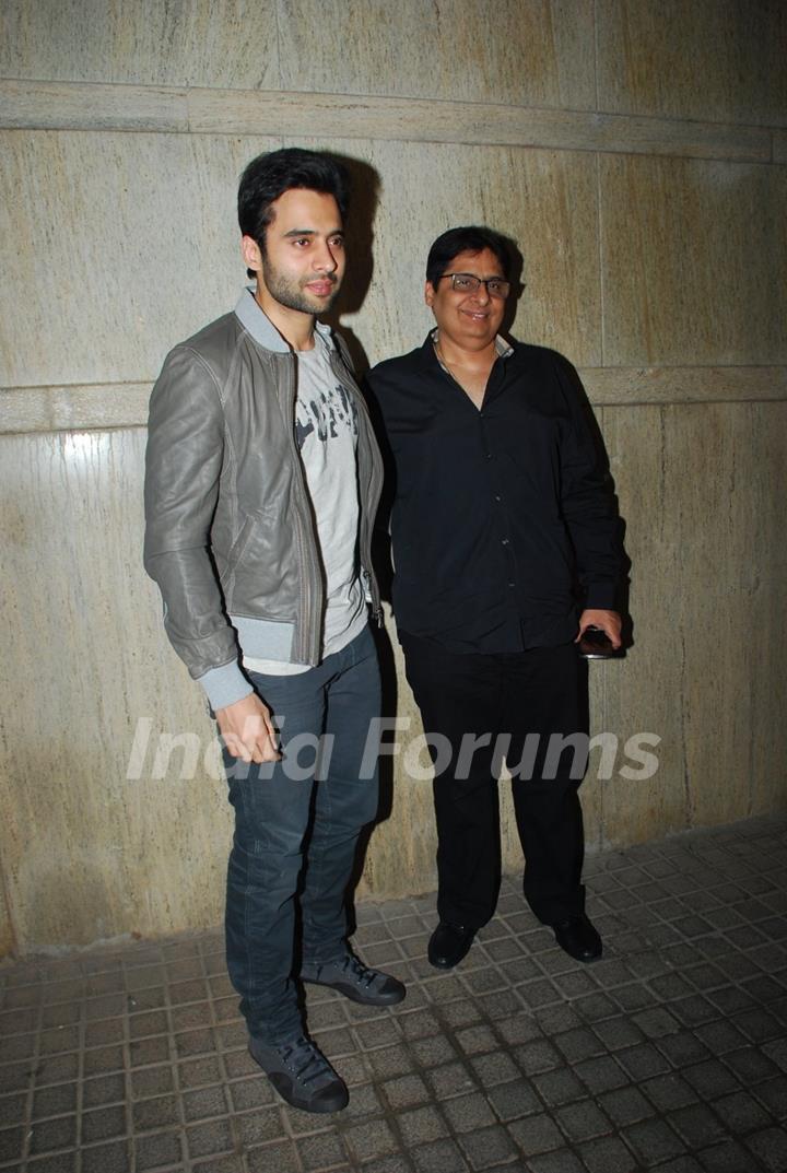 Jackky Bhagnani along with dad Vashu Bhagnani at Ahmed Khan's Marriage Anniversary Bash