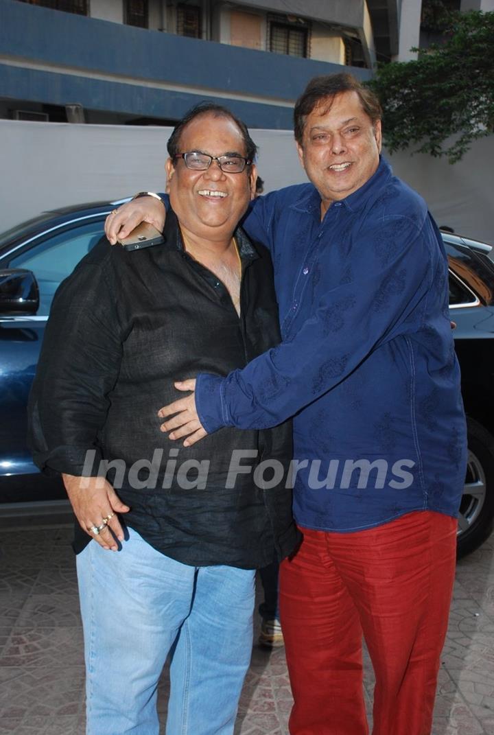 David Dhawan and Satish Kaushik pose for the media at IFTDA Office Opening