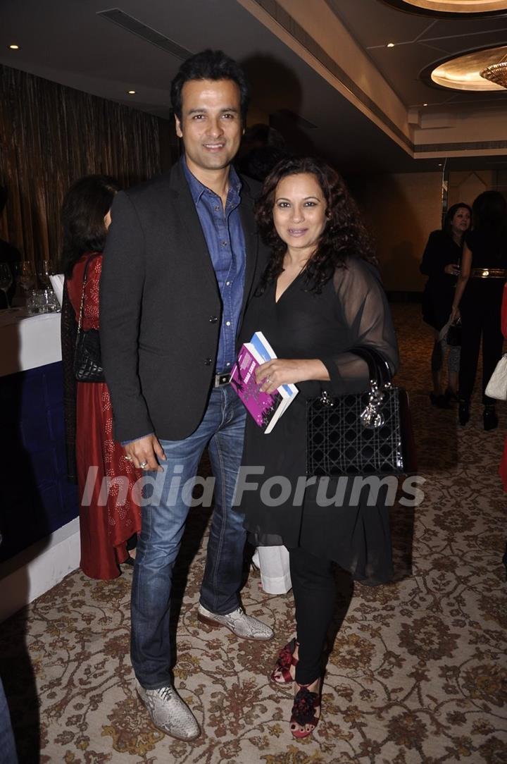 Rohit Roy pose with wife Manasi Joshi Roy at the Launch of Farhad Samar's Book 'Flash Point'