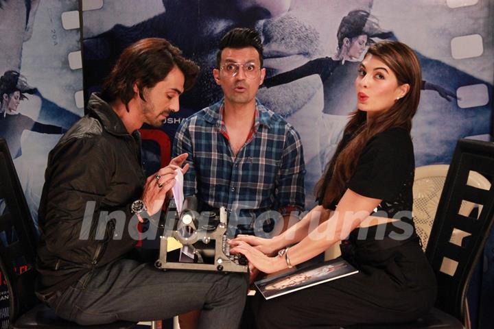 Jacqueline Fernandes and Arjun Rampal snapped during the Promotions of Roy