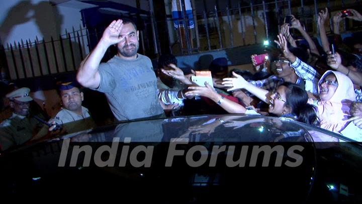 Aamir Khan waves to the audience at YFG Event