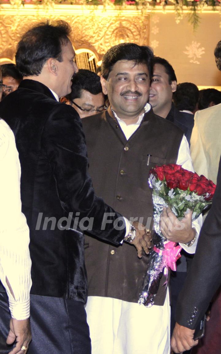 Ashok Chavan was snapped at Manali Jagtap's Wedding Reception