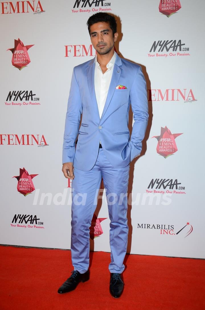 Saqib Saleem poses for the media at Femina Beauty Awards