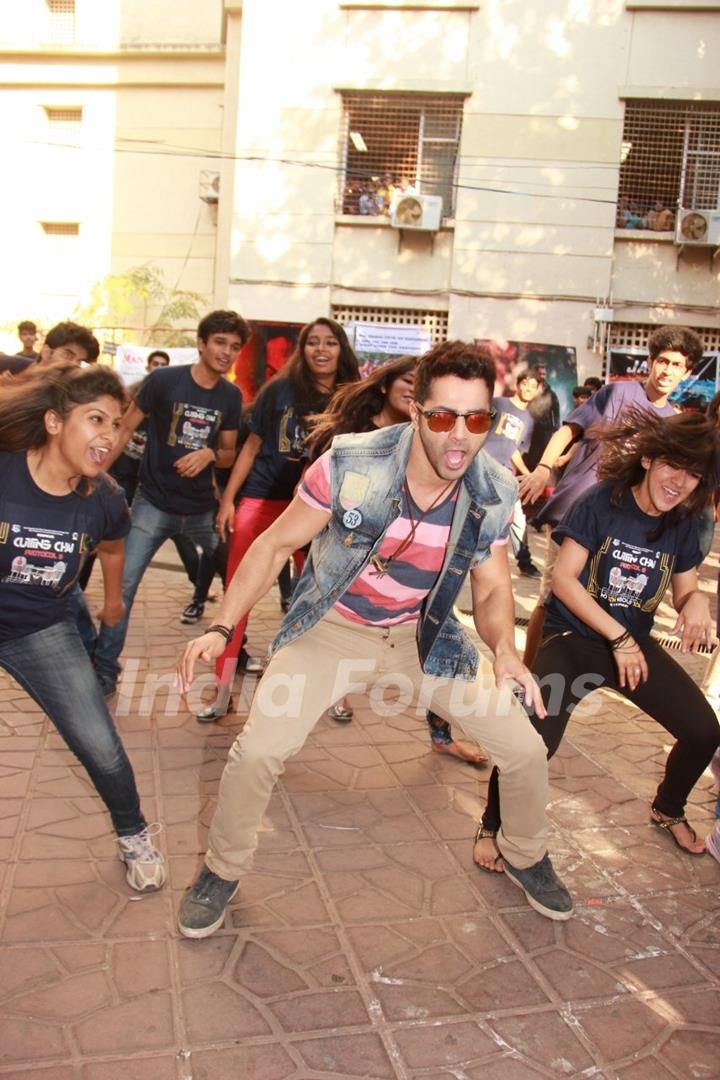 Varun Dhawan performs at the Promotions of Badlapur