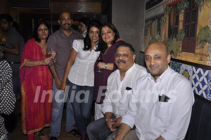 Sonali Kulkarni poses with friends at Cafe D'WINE