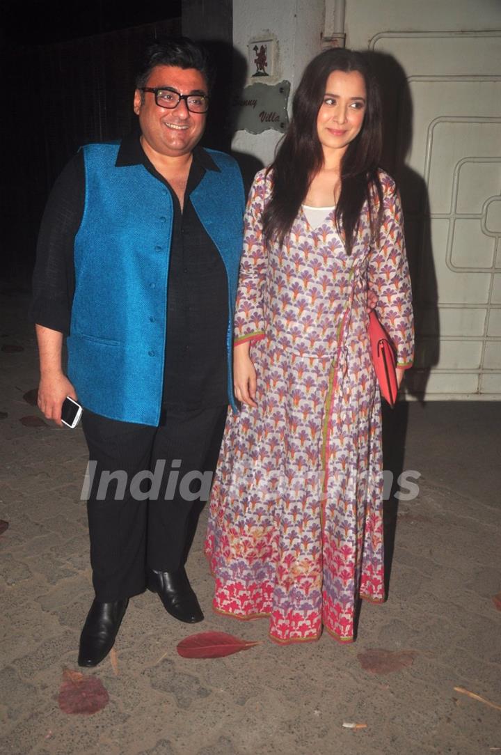 Simone Singh poses with Farhad Samar at the Special Screening of Badlapur