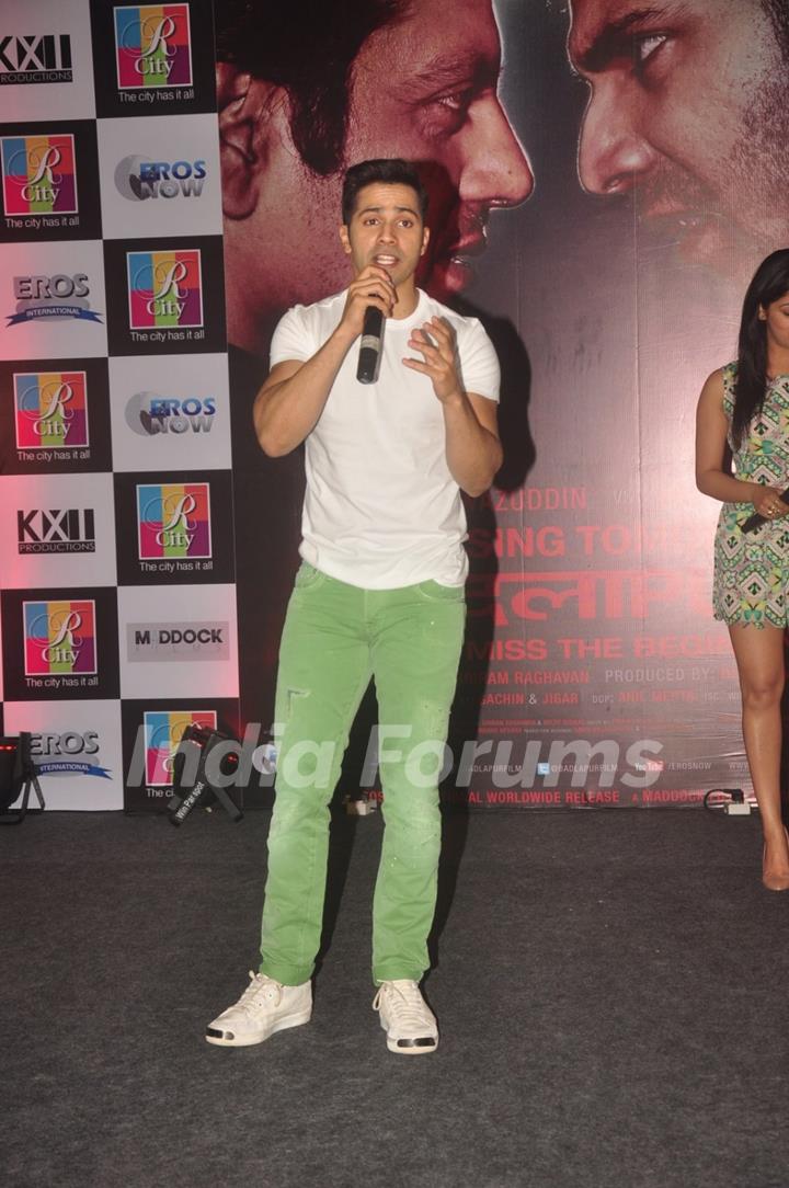 Varun Dhawan interacts with the audience at the Promotions of Badlapur at R City Mall